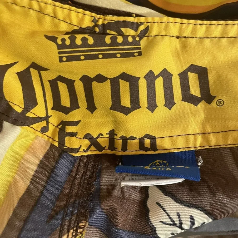 Corona Extra Board Shorts Men's Medium Swim Trunks Floral Surfing Swimming Beach